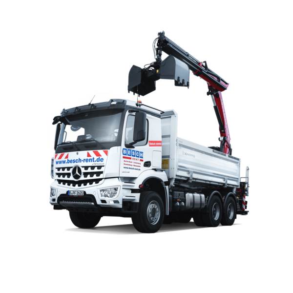 2-Seiten Kipper mit Heckladekran 26 t