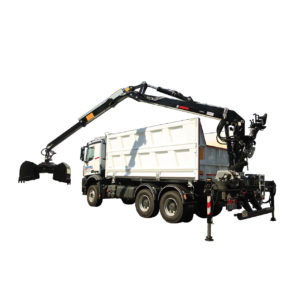 1-Seiten Kipper mit Heckladekran 26 t