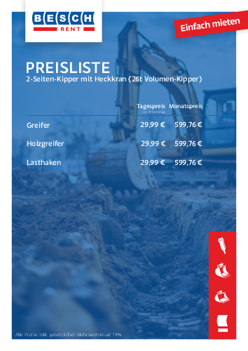 Grafik Preisliste Zubehör